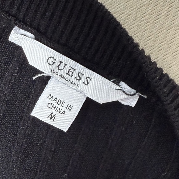 GUESS Ribbed Zip-Front Midi Dress – Black - Picture 7 of 9